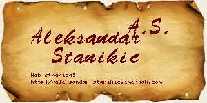 Aleksandar Stanikić vizit kartica